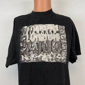 New Years Eve Millennium Capital City London England T Shirt Vtg 2000 Black XL